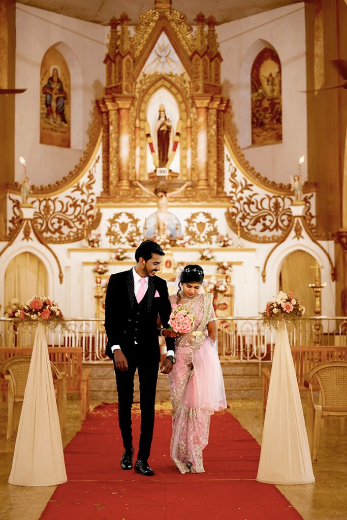 christian bride poses